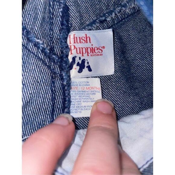 Vintage HushPuppies Boyswear 12 months heavy denim Overalls - Picture 3 of 5